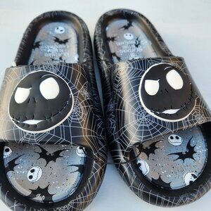 NEW Nightmare Before Christmas Men's Size 10 Sandals Slides Slippers Black White